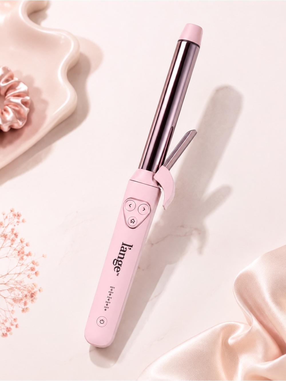 Lange Pink and Silver Ceramic Curling Wand